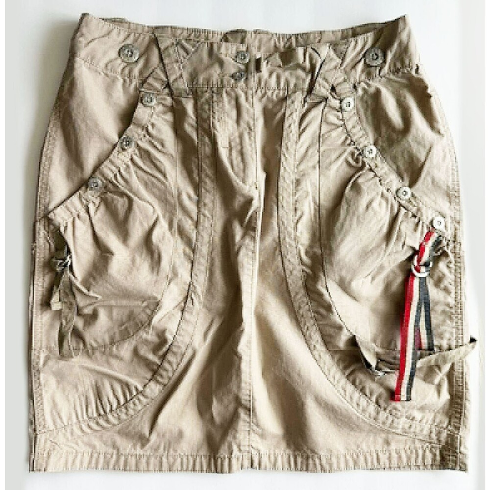 Oilily Skirt sz. 36 Small Mini Cargo Skirt Y2K Grunge Military Utility Cotton